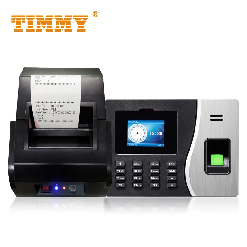 TIMMY Free Software Portuguese Fingerprint Card Ethernet Attendance Clock Thermal Printer