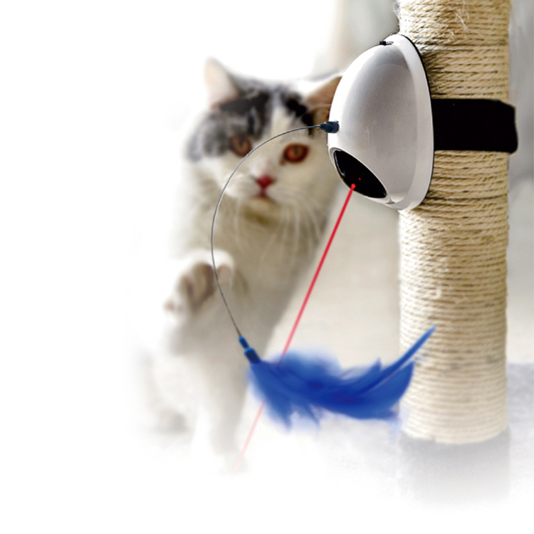 Интерактивный Pet Забавный Stick Игрушка для кошки "Дразнилка" Съемный Кошка вращающийся перо лазерный электронная игрушка для кошки