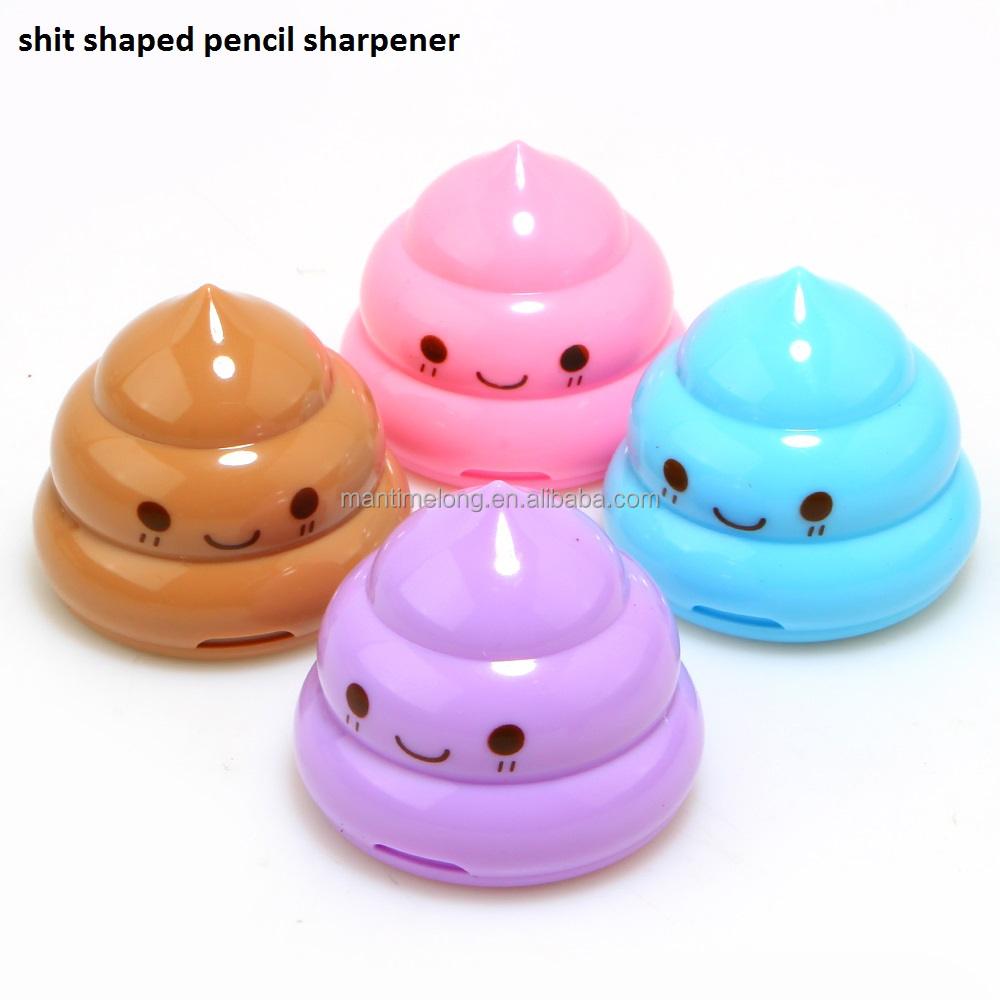 Пластиковая shit shaped забавная точилка для карандашей с двойным лезвием