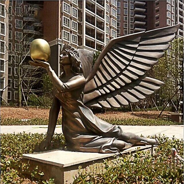 Декор для дома, античный мальчик, cherub, ангел, детская фигурка с крылом, бронзовая скульптура для продажи