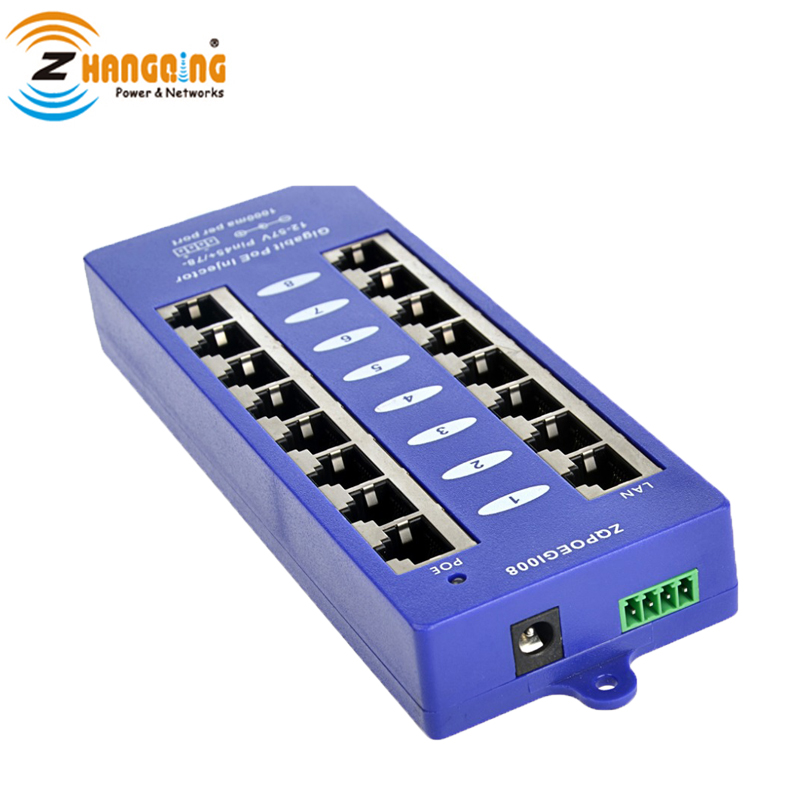 Коммутационная панель PoE гигабитная, 802, 3af/at, 8 портов, для IP-камер, IP-телефонов, MikroTik, Ubiquiti