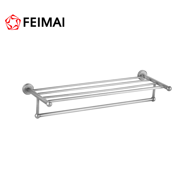 Luxury Solid Brass Gold Finished Modern Elegant Corner Towel Shelf Rack