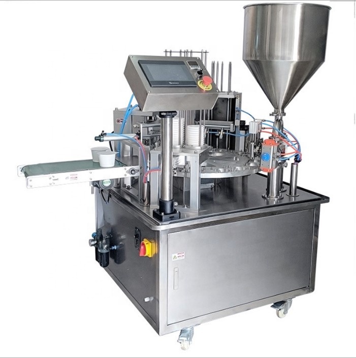 FP-300 rotary yogurt grese cup filling and sealing machine