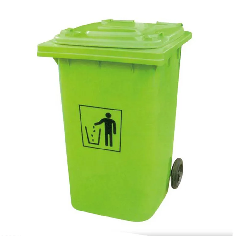 Green color outdoor garbage bin 2400 liter plastic 13 gallon trash can