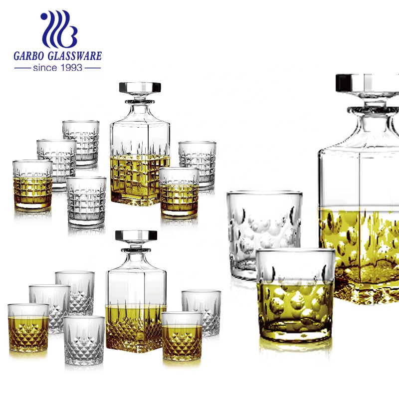 7pcs NEW Style whiskey glass bottle and tumbler set
