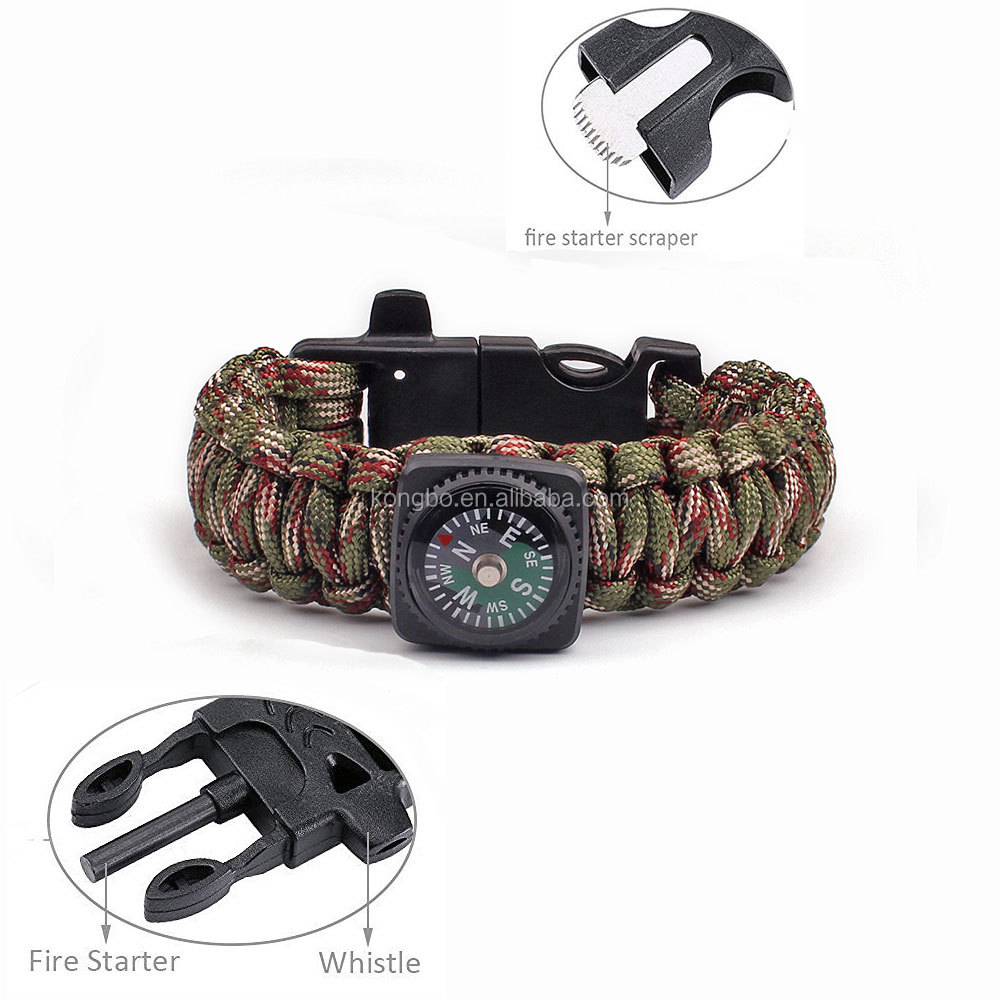 KongBo открытый воспламенитель paracord выживание с компасом
