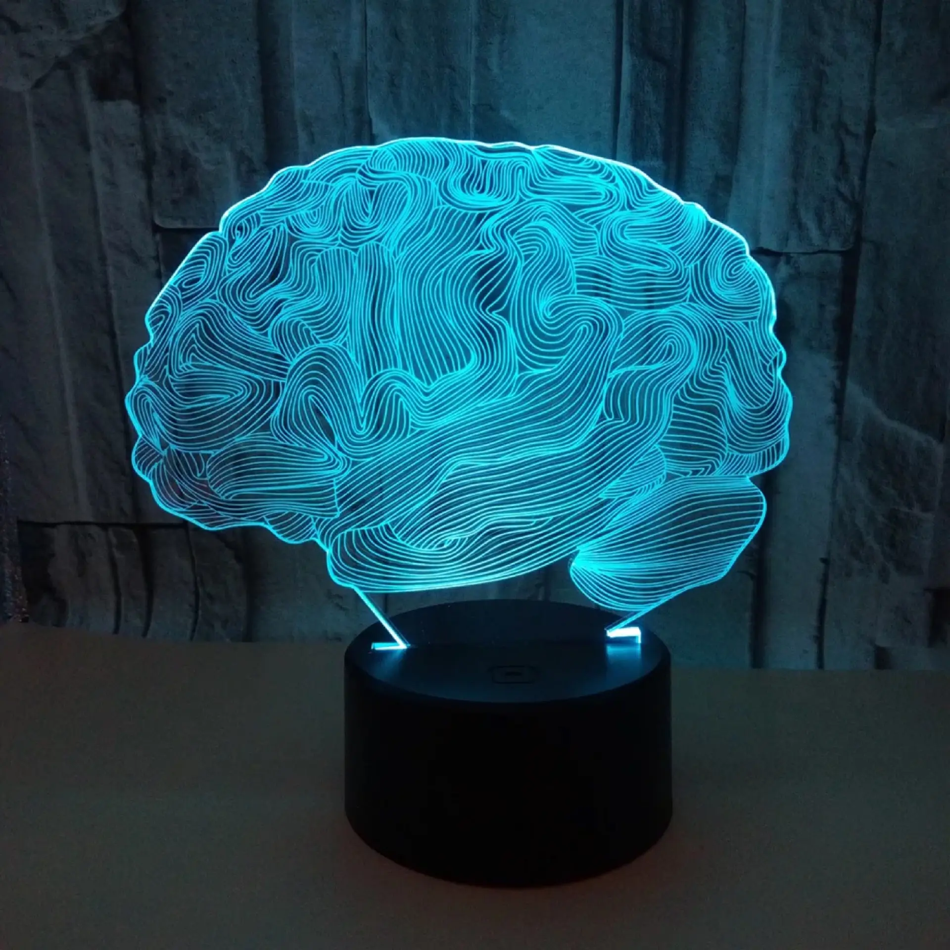 Brain 3D Illusion Christmas Decorations Lamp Night Light 7 Color Changing Table Desk Lamps Birthday Present