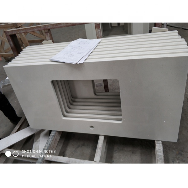 Каменная кварцевая столешница с твердой поверхностью 60 дюймов С Туалетным Столиком для ванной комнаты