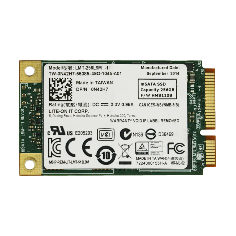 0N42H7 256 ГБ SSD твердотельный накопитель mSATA 1,8 "LMT-256L9M-11