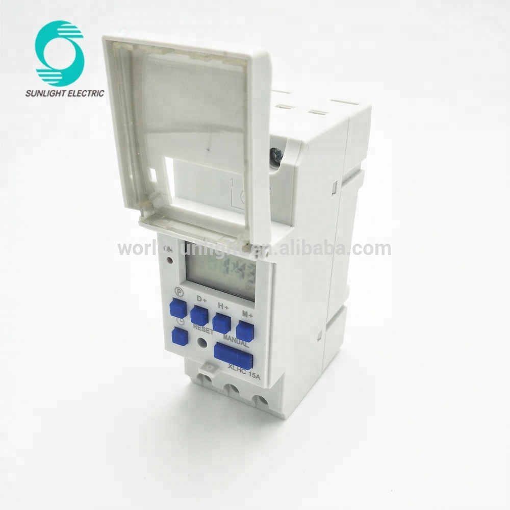 XLHC15A 220V 15A Еженедельный или ежедневный ЖК-дисплей на din-рейке цифровой программируемый механический таймер