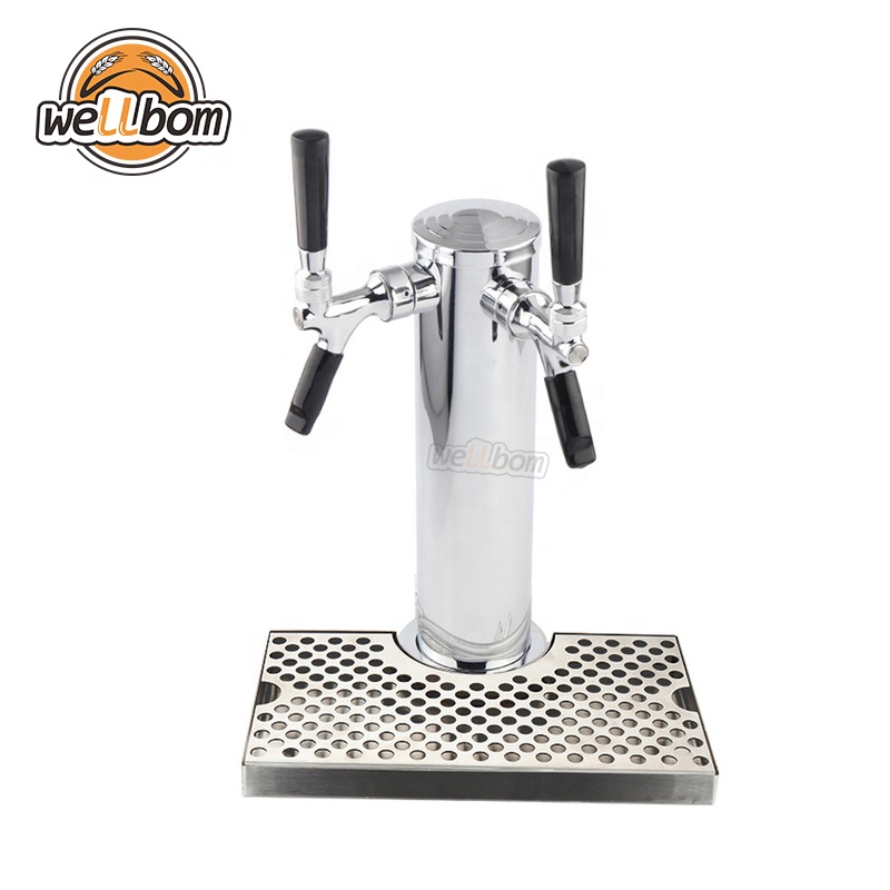 Double Tap Stainless Steel Cooler Draft twin Beer Dispenser Tower for bar home