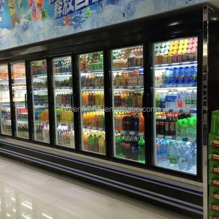 Supermarket open remote multideck chillers for milk and drinks china factory/Upright Multideck Open Display