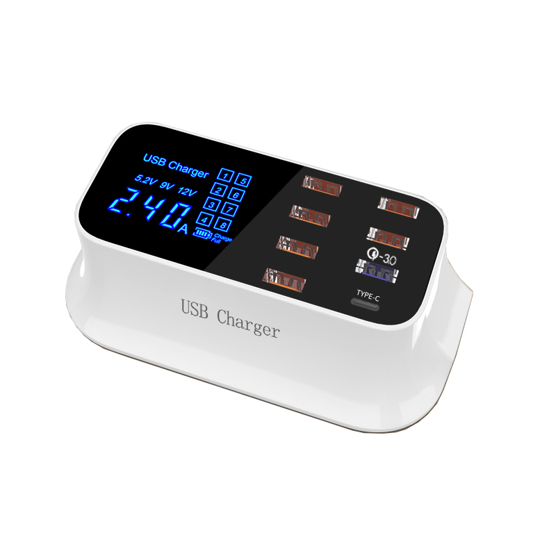 40 Вт 5 в 8 А 6 портов USB2.0 1 шт. USB3.0 QC3.0 Type C usb зарядное устройство адаптер eu вилка многопортовый