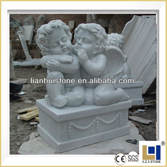 Natural granite stone carving angle baby statues and sculptures for exterior decoration