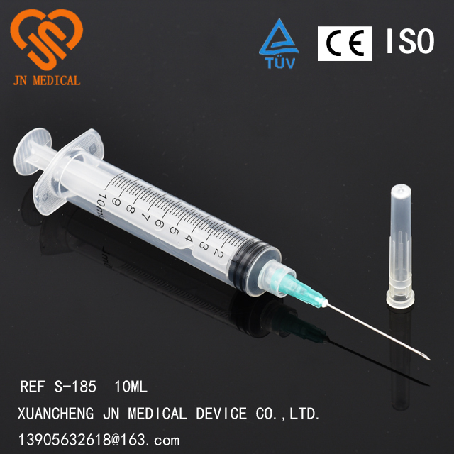 three part medical syringe 10ml syringe with needle