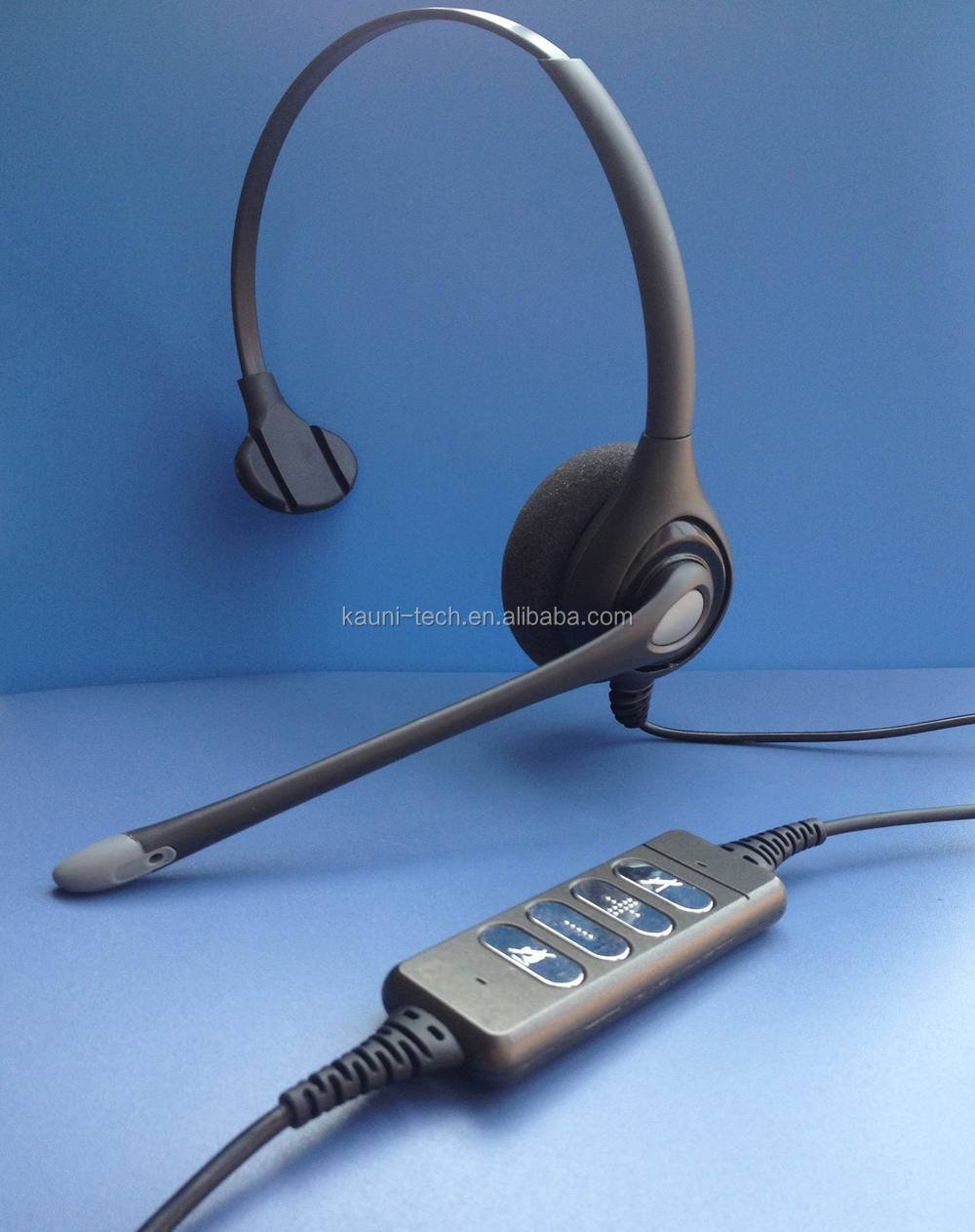 Гарнитура с функцией шумоподавления Monaural колл-центр USB с регулятором громкости