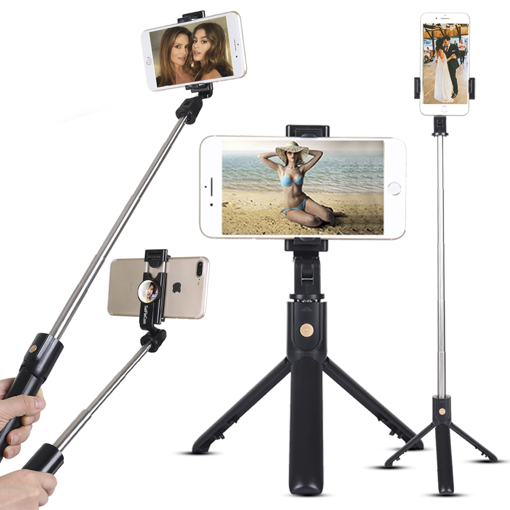 Вращающийся на 360 градусов держатель для телефона sefie stick монопод Штатив с дистанционным затвором