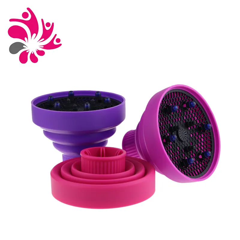 Wholesale Salon Hairdressing Professional Barber Hair Dryer Attachment Folded Curly Silicone Hair Dryer Diffuser