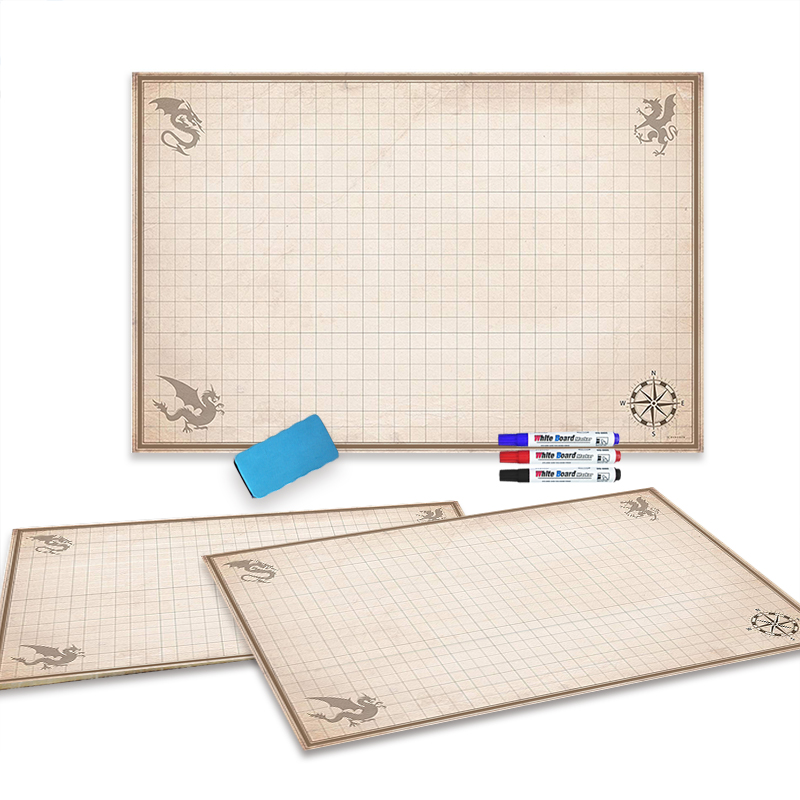 Пользовательские 24x36 сухой или влажной стирания Battle Grid RPG Gamet Mat DND Wargaming Map Battlemat