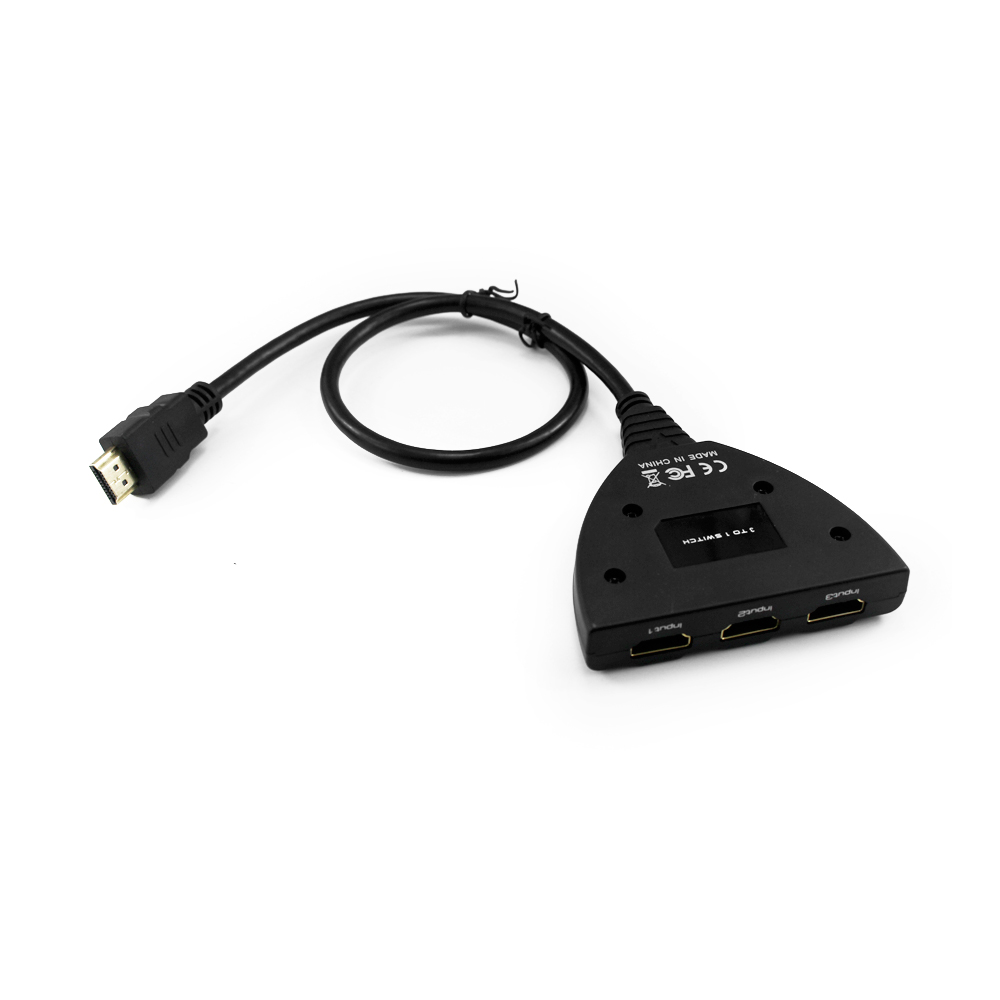 3x1 автоматический переключатель 3-портовый HDMI коммутатор 3-в-1-выход с кнопкой переключения преобразователя 1 в 3 выходных кабеля