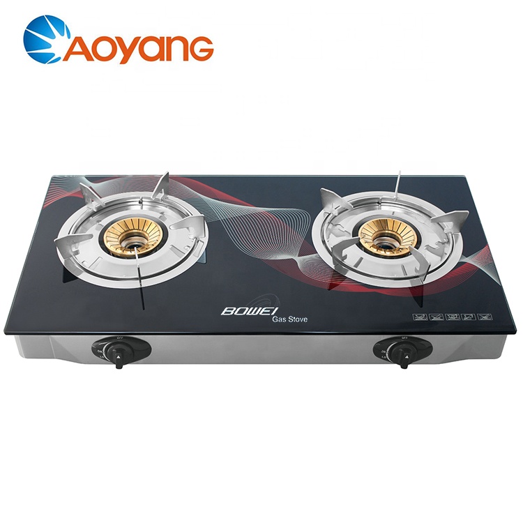 Household normal design table gas stove with glass top