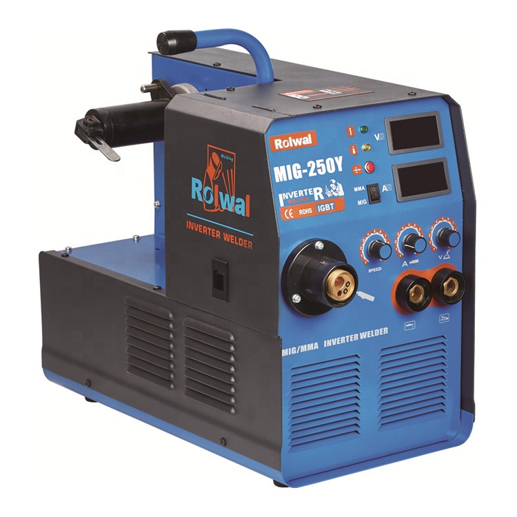 Низкое потребление 200Amp однофазный MIG MAG MMA 250YD IGBT газовый щит MIG сварочный аппарат
