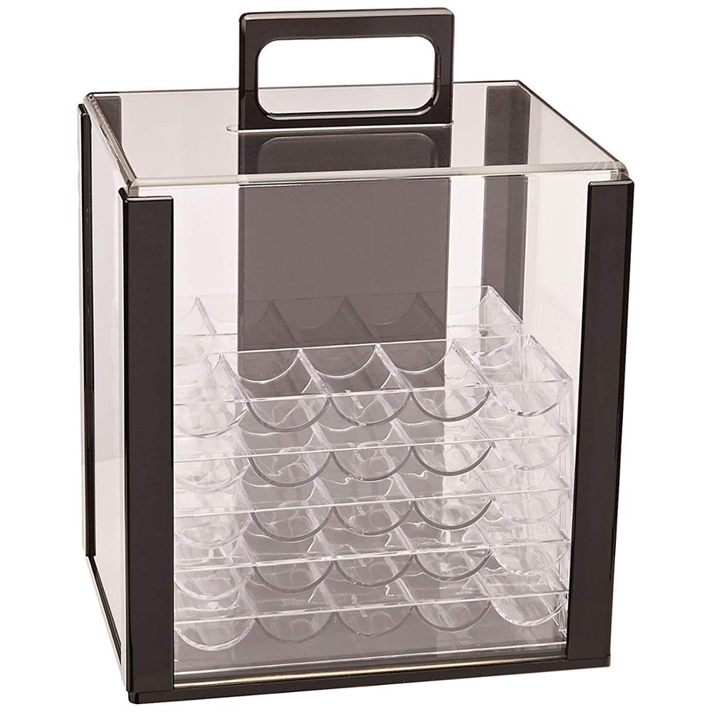 Fashion Design Cupcake Bottle Bag Custom Factory Wholesale Poker Chip Rack Case Acrylic Poker Chip Carrier with Chip Trays