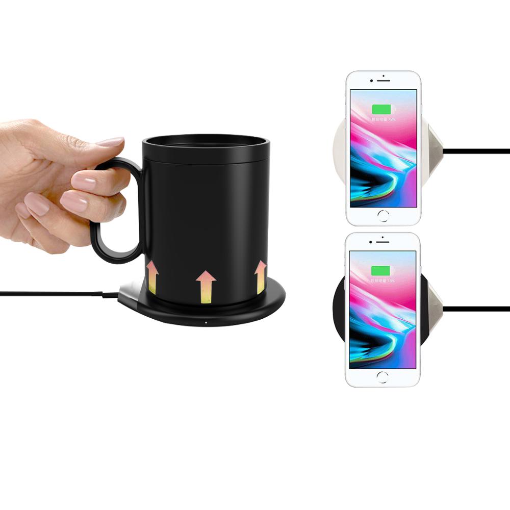 55 degree thermostat coffee cup with wireless charger