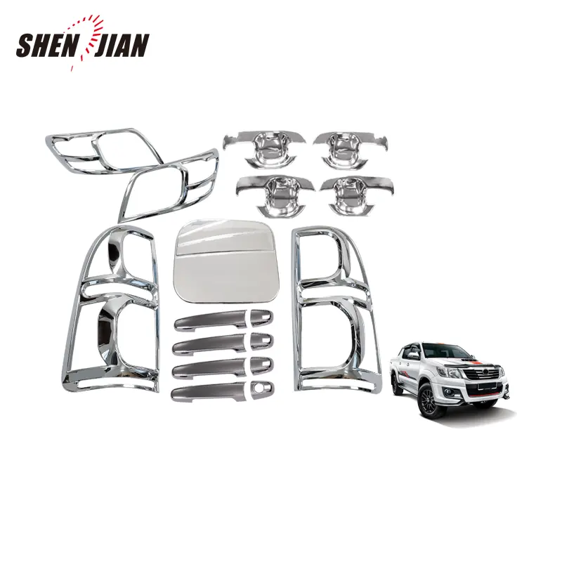 Shenjian # высококачественные внешние аксессуары, хром, черный углеродный корпус автомобиля, комплекты для vigo champ аксессуары