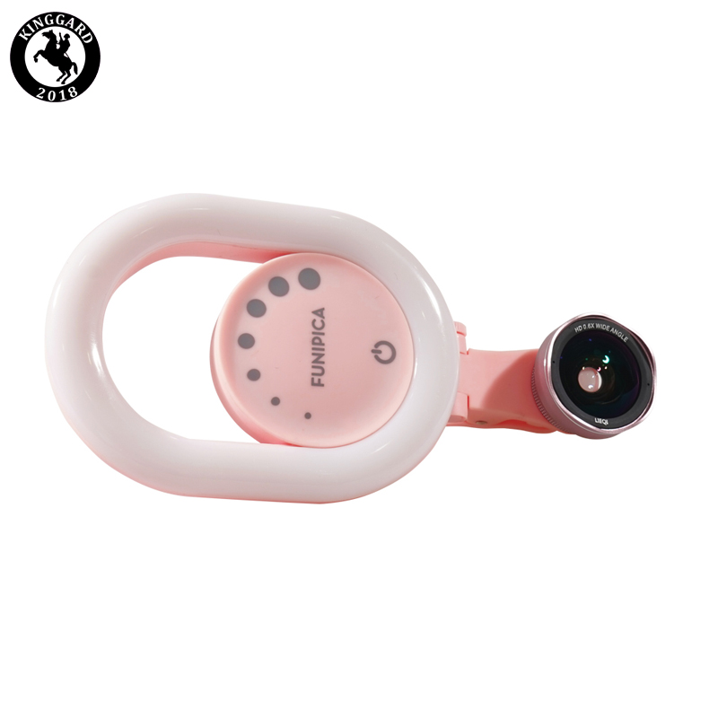 Factory clip style macro lens for samsung phone with selfie light