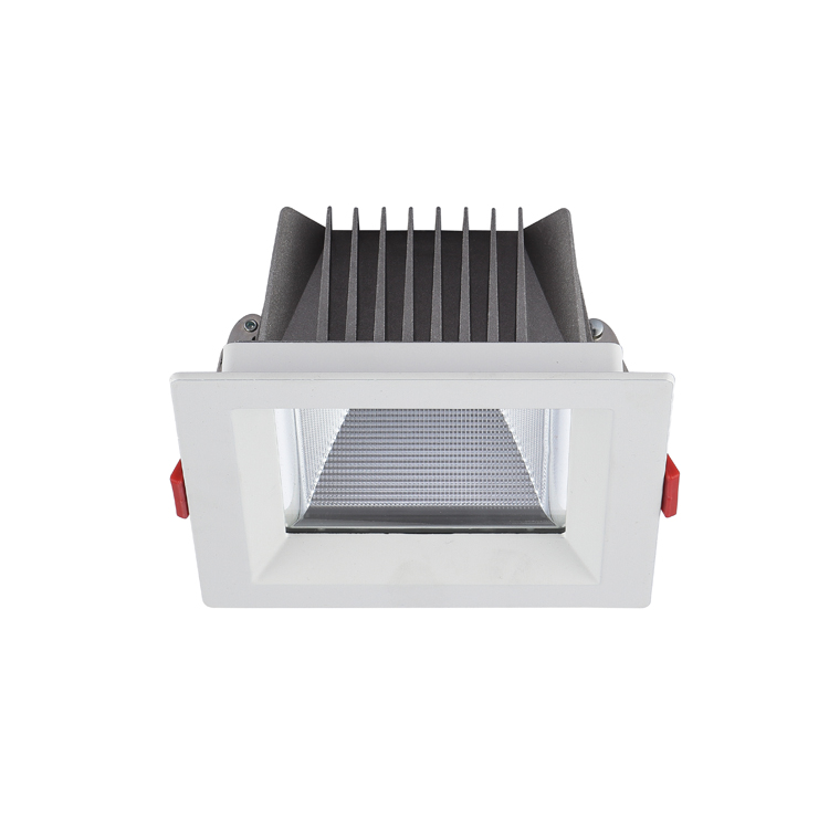 Гарантированное качество cob 15w 20w 4 "архитектурный квадратный светодиодный встраиваемый светильник
