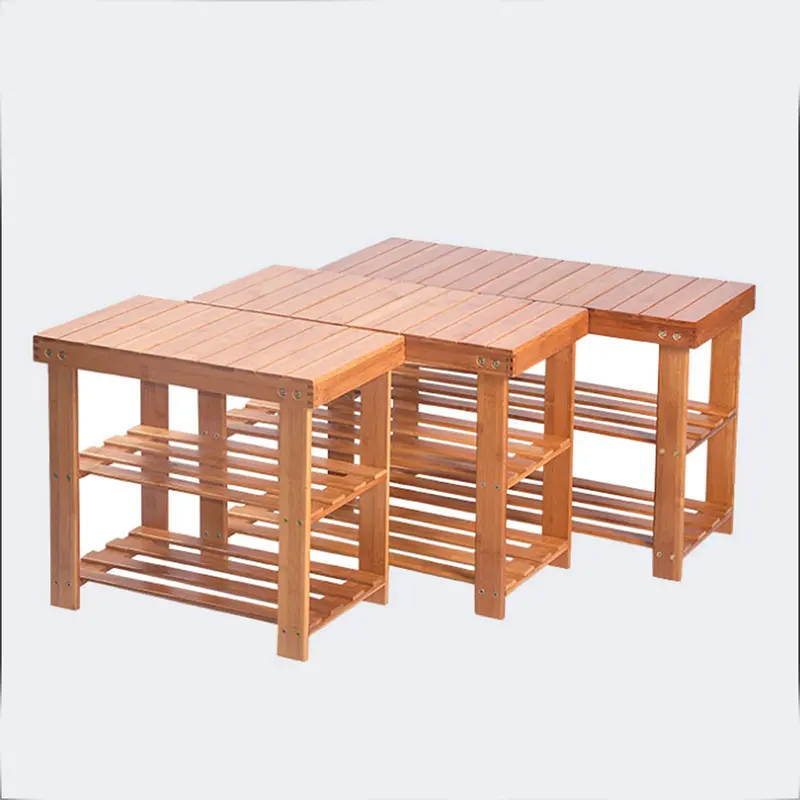 china factory antique 50 pair jordan bamboo wooden shoes rack with seat stand in singapore