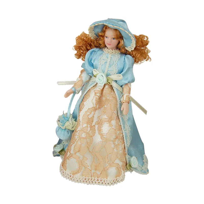 iland miniatures 1/12 miniature model people/ model figure Victorian lady in blue dress PP007D