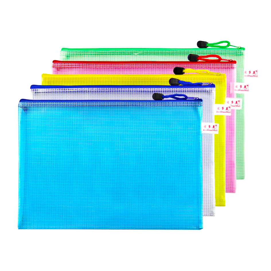 Transparent Zipper Pouch Waterproof Double Plastic Document Organizer Bag Zip File Folder Pp A4 Pvc Zipper Envelope File Bags