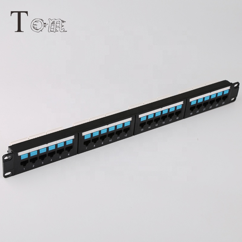 TOM-PN-21 19 ''1U STP CAT6A патч-ранель 24 портов крона IDC тип материал + RJ45 Modulars 19'' 1U сетевой коммутатор с 24 портами STP Cat6 коммутационная панель