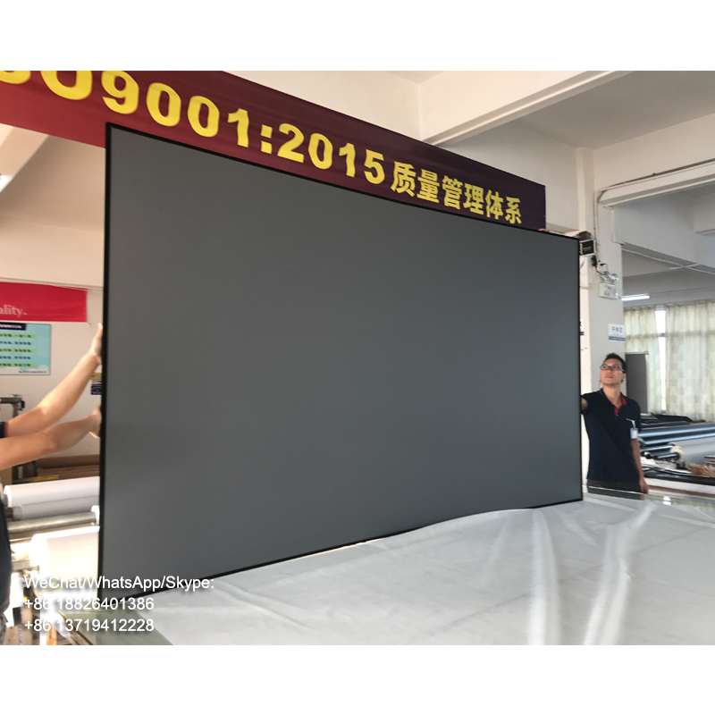 Изогнутый проектор с черным алмазным экраном 120 дюйма ALR Zero Edge для домашнего кинотеатра