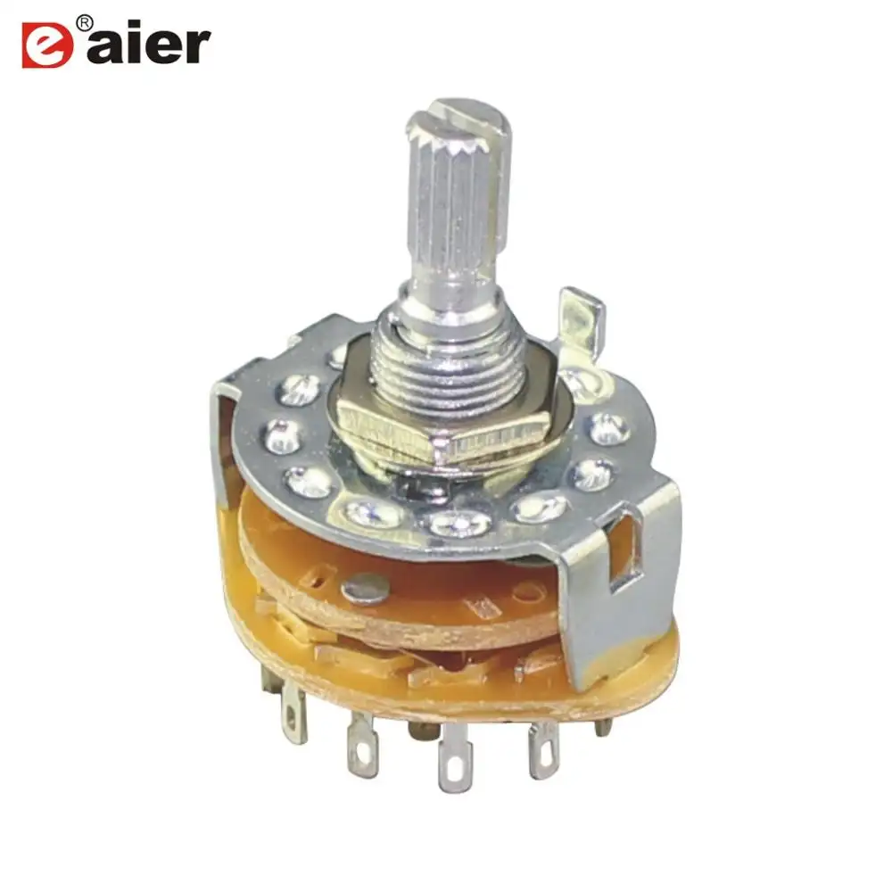 Metal 1/2/3/4/6 Poles 2/3/4/6/12 Position Electric Rotary Switch