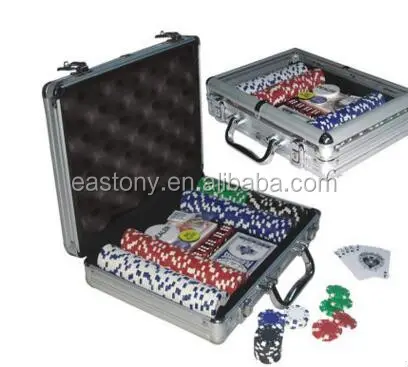 Aluminum Silver Poker Chip Case -- Choose from 5 Sizes(100pcs,200pcs,300pcs,500pcs,750pcs,1000pcs)