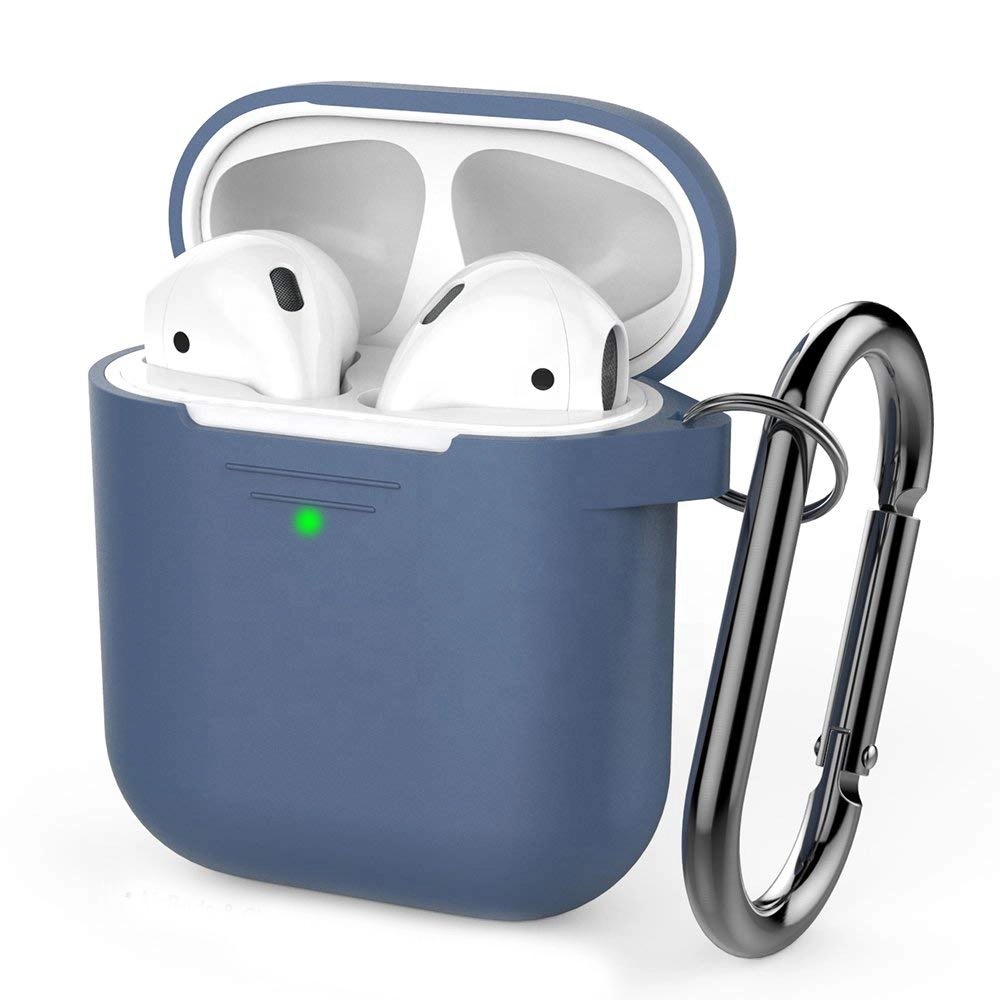 Shockproof silicone case with keychain for air pods 1&2 Wireless charging cover skin for Airpod