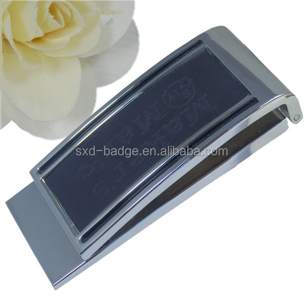 Wholesale customized flat spring metal zinc alloy money clip with logo