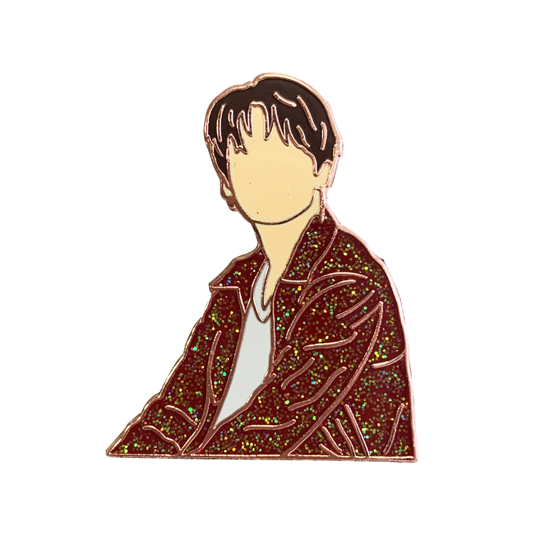 Корейский kpop BTS jungkook розовое золото твердая эмаль блеск лацкан