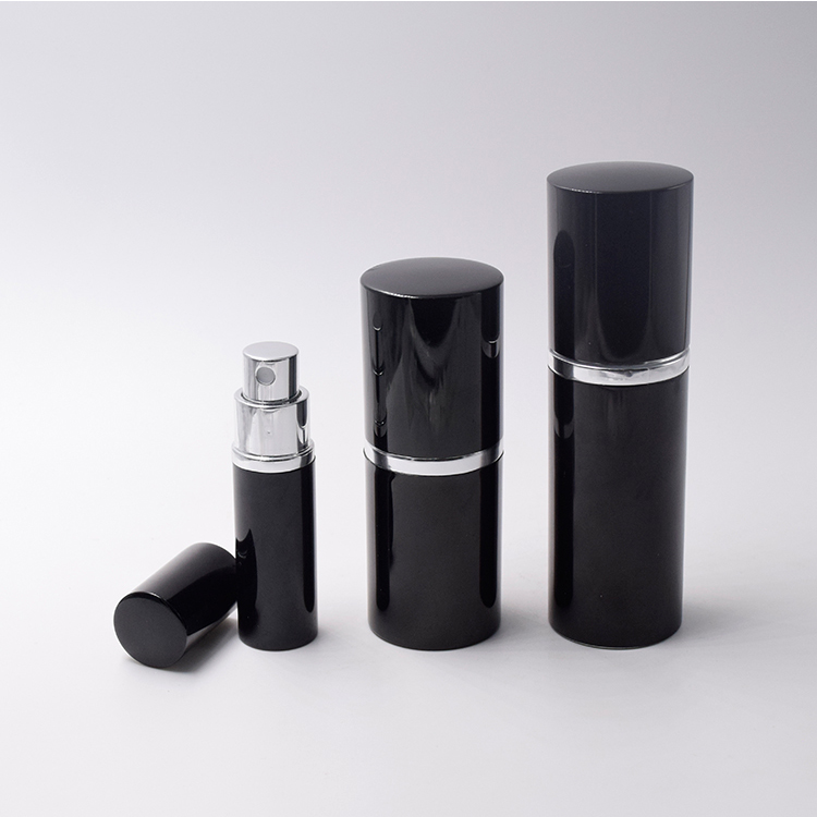 5ml 10ml 15ml full black spray glass bottle pocket travel perfume refillable atomizer