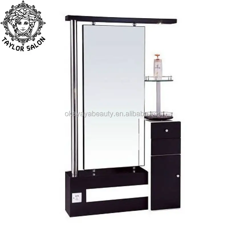 hair salon single side mirrors salon styling stations mirror station with cabinet
