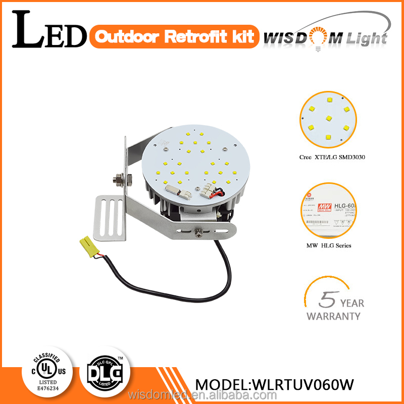солнечный уличный свет led комплекты оборудования для модернизации 60 Вт led модернизации свет 5 года гарантии