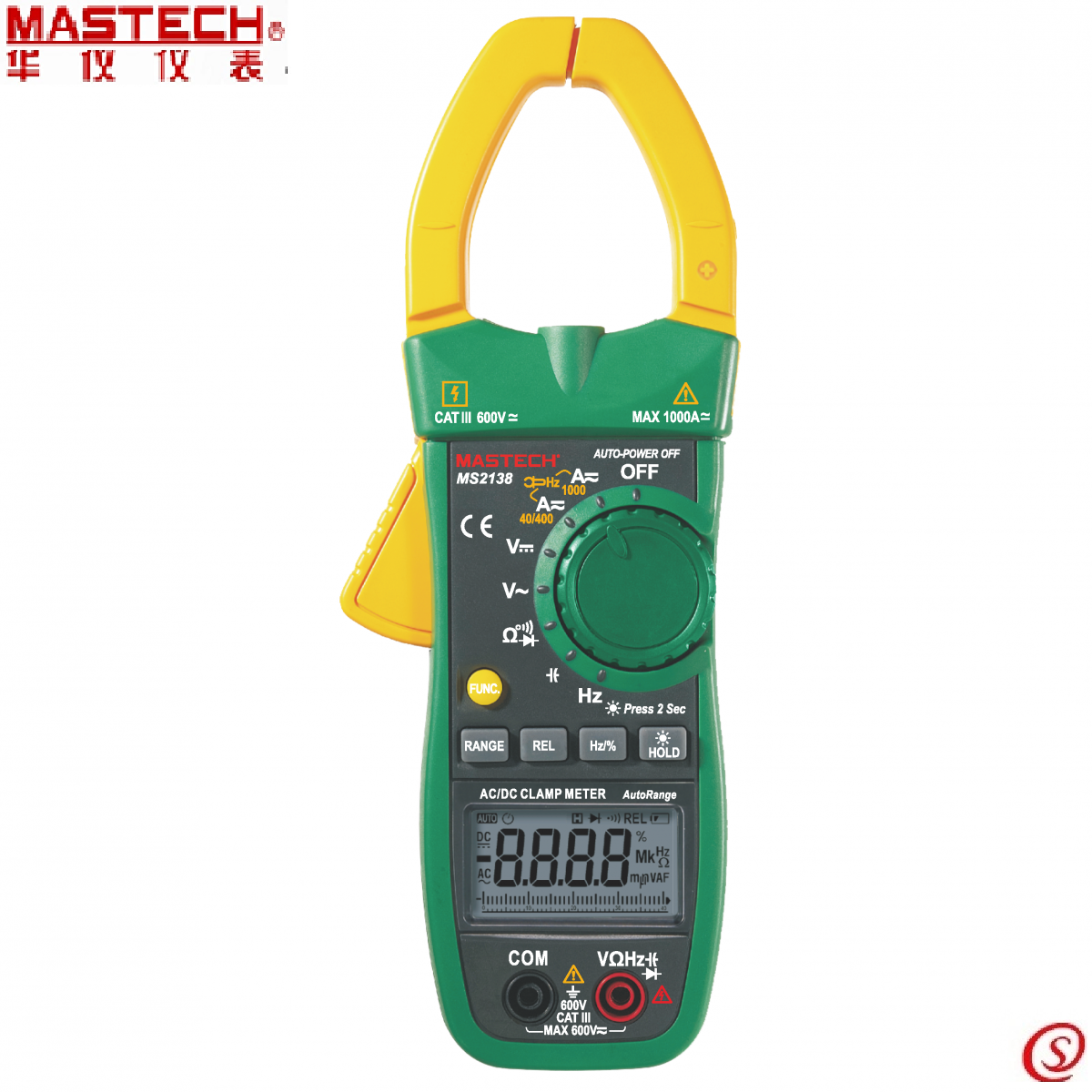 Mastech MS2138 Цифровой зажим переменного/постоянного тока 600 в а Автоматический диапазон