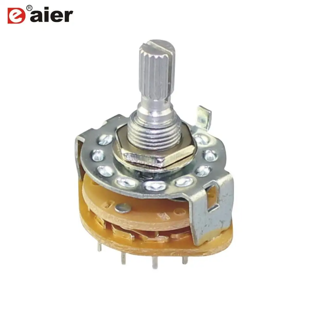 0.5A 125VAC Metal 1 Pole 12 Position Spring Return Rotary Switch