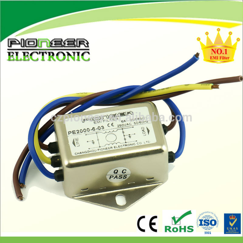 электронный 1-10A 120/250V PE2000-6-03 шум RFI фильтр