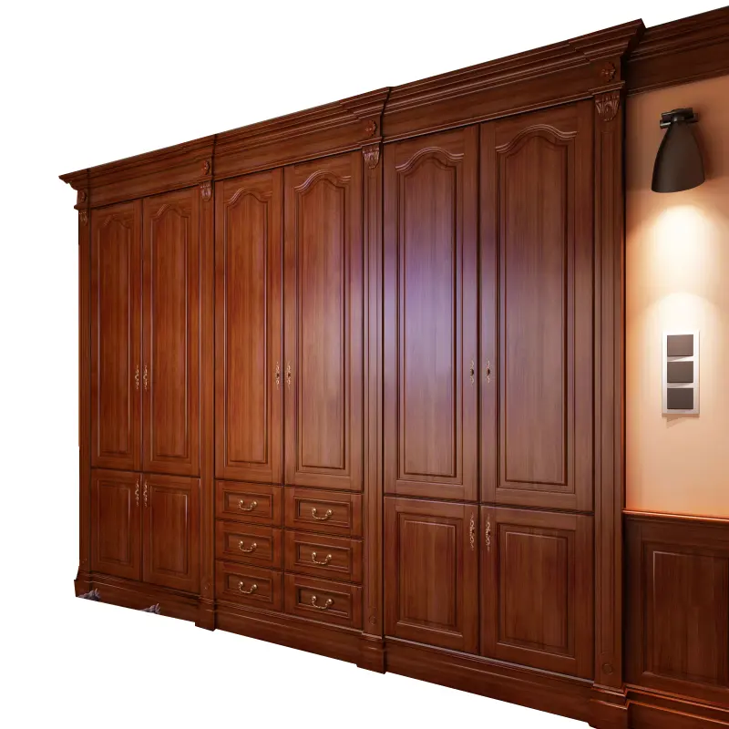 Solid wood closet cabinet bedroom wardrobe furniture design