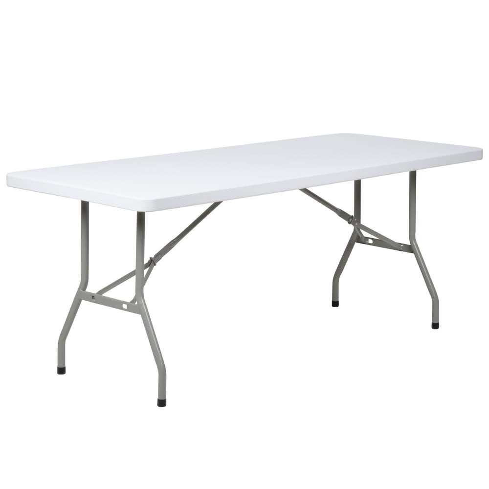 NF-C180 6 'прямоугольный стол 30 "x 72" сверхмощный белый гранитный пластиковый складной стол