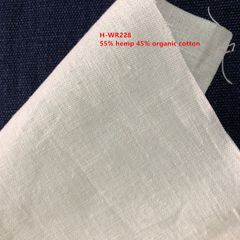 Wholesale 225gsm Washed Hemp Organic Cotton Fabric For Garment And Shirt , Natural Dyed Hemp Fabric
